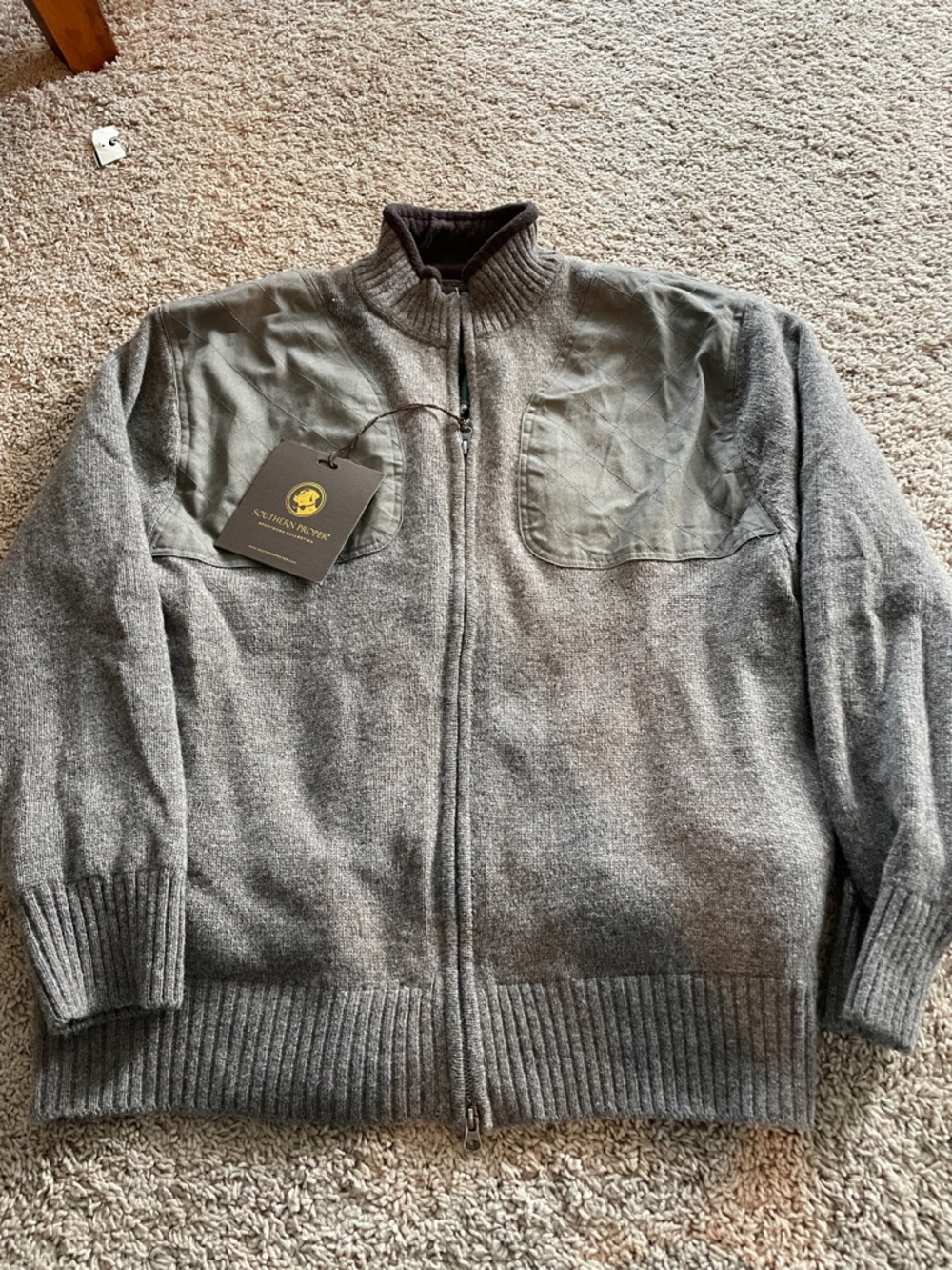 NWT Southern Proper Men's Full-Zip lined Sweater with pockets
